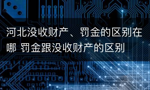 河北没收财产、罚金的区别在哪 罚金跟没收财产的区别