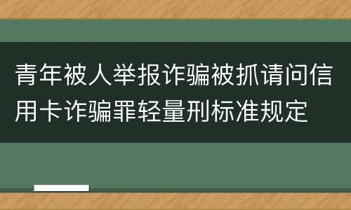 青年被人举报诈骗被抓请问信用卡诈骗罪轻量刑标准规定
