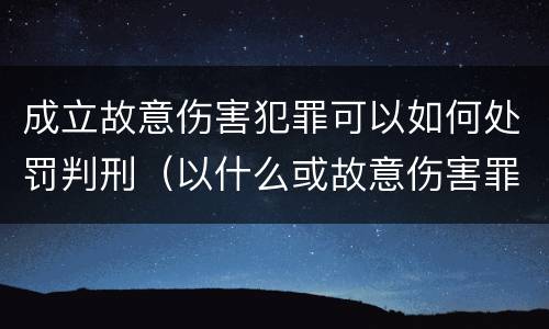 成立故意伤害犯罪可以如何处罚判刑（以什么或故意伤害罪定罪处罚）