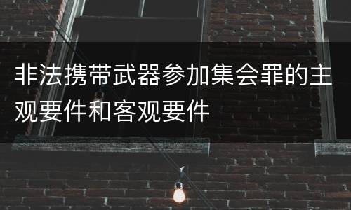 非法携带武器参加集会罪的主观要件和客观要件
