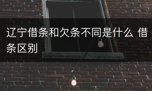 辽宁借条和欠条不同是什么 借条区别