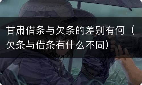 甘肃借条与欠条的差别有何（欠条与借条有什么不同）