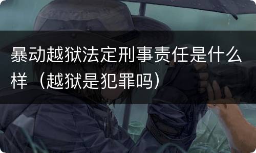 暴动越狱法定刑事责任是什么样（越狱是犯罪吗）