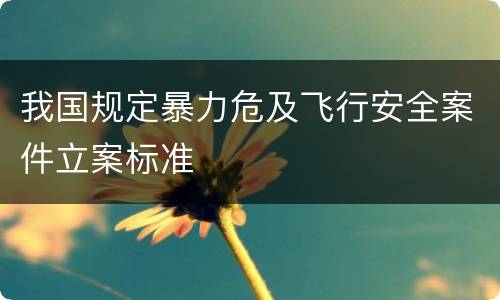 我国规定暴力危及飞行安全案件立案标准