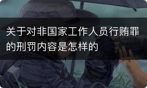 关于对非国家工作人员行贿罪的刑罚内容是怎样的