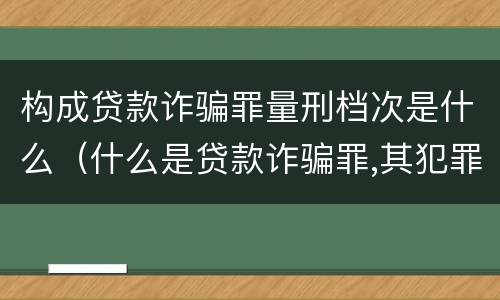 构成贷款诈骗罪量刑档次是什么（什么是贷款诈骗罪,其犯罪构成是什么）