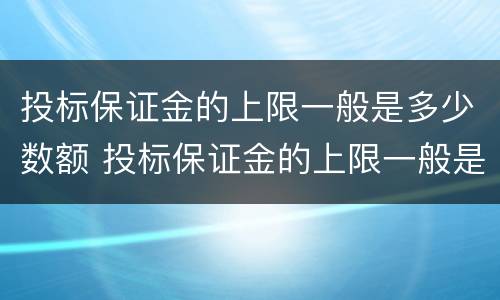 投标保证金的上限一般是多少数额 投标保证金的上限一般是多少数额的