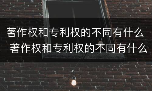 著作权和专利权的不同有什么 著作权和专利权的不同有什么影响