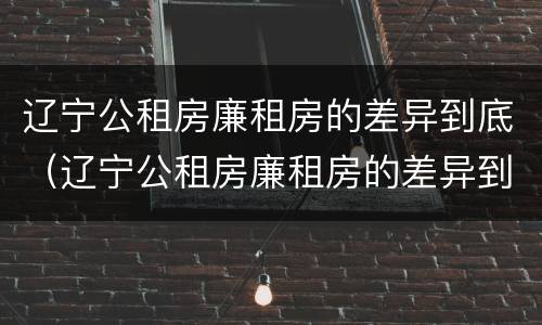 辽宁公租房廉租房的差异到底（辽宁公租房廉租房的差异到底有多大）