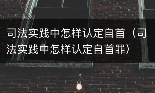 司法实践中怎样认定自首（司法实践中怎样认定自首罪）