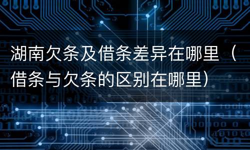 湖南欠条及借条差异在哪里（借条与欠条的区别在哪里）