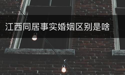 江西同居事实婚姻区别是啥