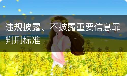 违规披露、不披露重要信息罪判刑标准