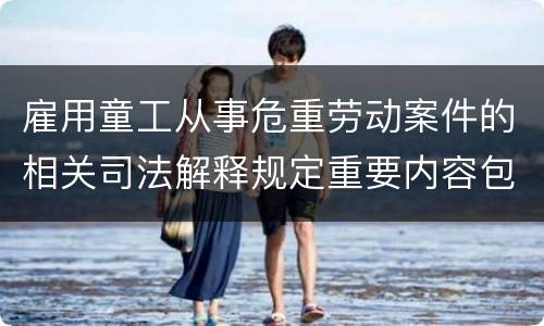 雇用童工从事危重劳动案件的相关司法解释规定重要内容包括什么