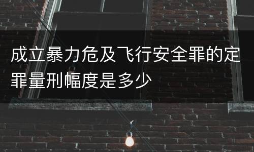 成立暴力危及飞行安全罪的定罪量刑幅度是多少