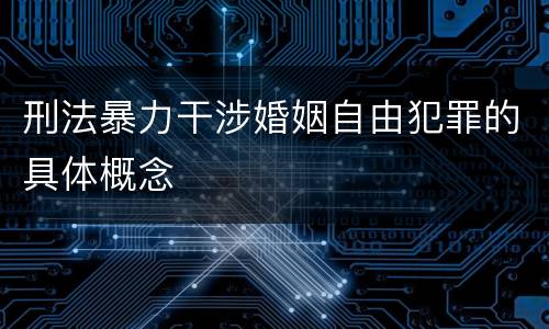 刑法暴力干涉婚姻自由犯罪的具体概念