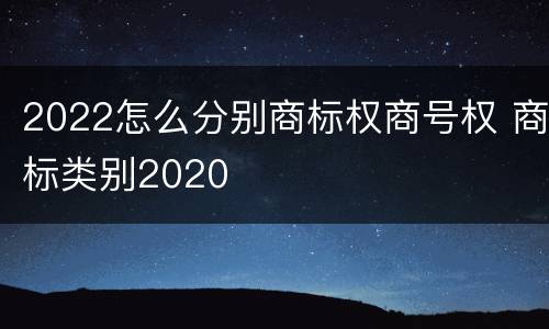 2022怎么分别商标权商号权 商标类别2020