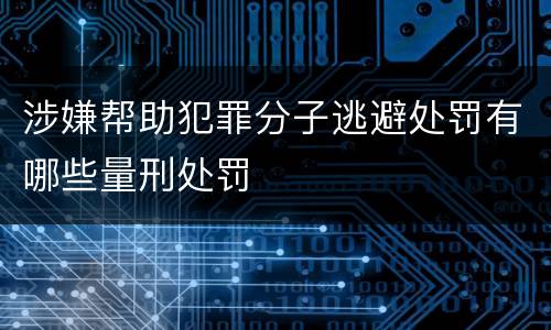涉嫌帮助犯罪分子逃避处罚有哪些量刑处罚