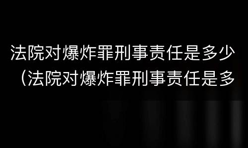 法院对爆炸罪刑事责任是多少（法院对爆炸罪刑事责任是多少条）