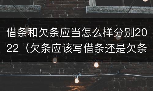 借条和欠条应当怎么样分别2022（欠条应该写借条还是欠条）