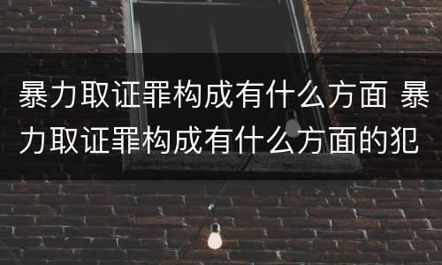 暴力取证罪构成有什么方面 暴力取证罪构成有什么方面的犯罪
