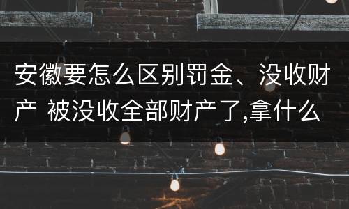 安徽要怎么区别罚金、没收财产 被没收全部财产了,拿什么交罚金