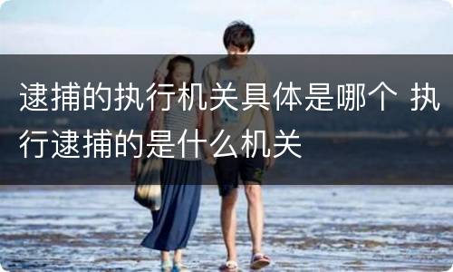 逮捕的执行机关具体是哪个 执行逮捕的是什么机关