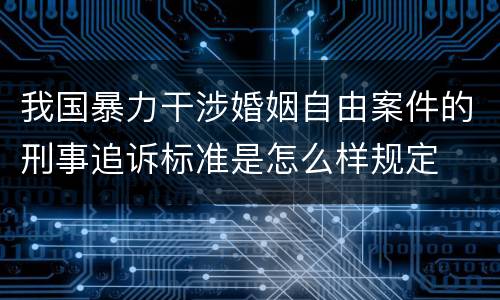 我国暴力干涉婚姻自由案件的刑事追诉标准是怎么样规定