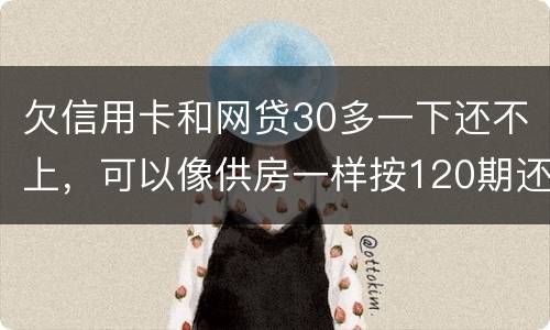 欠信用卡和网贷30多一下还不上，可以像供房一样按120期还吗