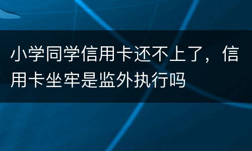 小学同学信用卡还不上了，信用卡坐牢是监外执行吗