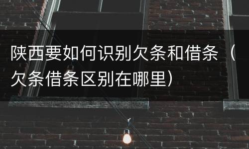 陕西要如何识别欠条和借条（欠条借条区别在哪里）