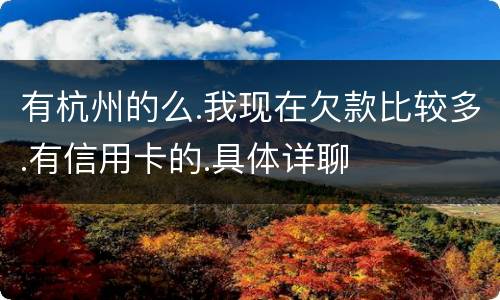 有杭州的么.我现在欠款比较多.有信用卡的.具体详聊