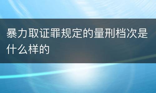 暴力取证罪规定的量刑档次是什么样的