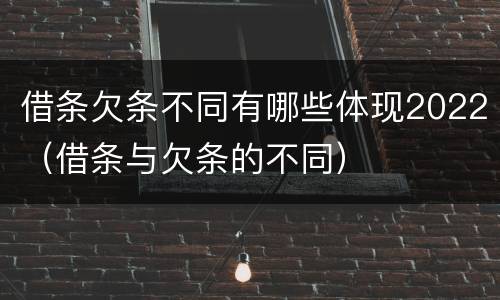 借条欠条不同有哪些体现2022（借条与欠条的不同）