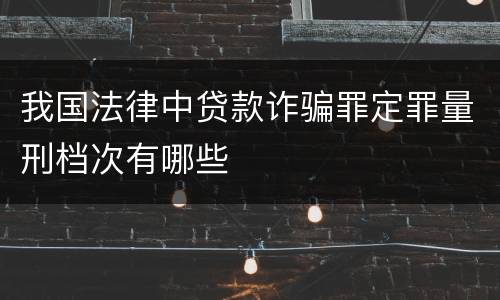 我国法律中贷款诈骗罪定罪量刑档次有哪些