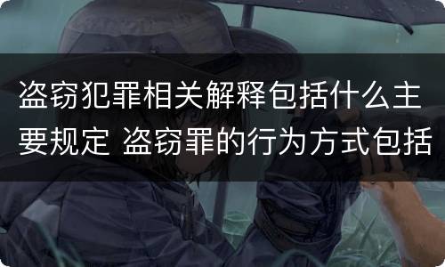 盗窃犯罪相关解释包括什么主要规定 盗窃罪的行为方式包括