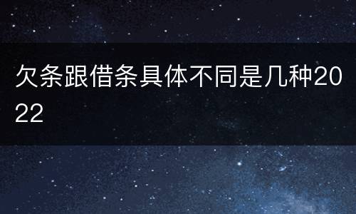 欠条跟借条具体不同是几种2022