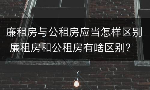 廉租房与公租房应当怎样区别 廉租房和公租房有啥区别?
