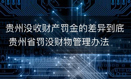 贵州没收财产罚金的差异到底 贵州省罚没财物管理办法
