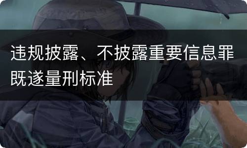 违规披露、不披露重要信息罪既遂量刑标准