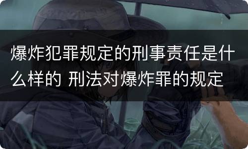 爆炸犯罪规定的刑事责任是什么样的 刑法对爆炸罪的规定