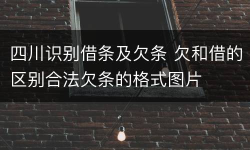 四川识别借条及欠条 欠和借的区别合法欠条的格式图片