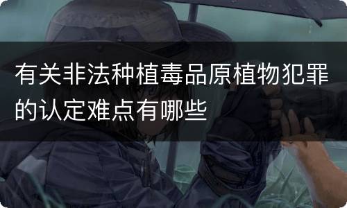 有关非法种植毒品原植物犯罪的认定难点有哪些