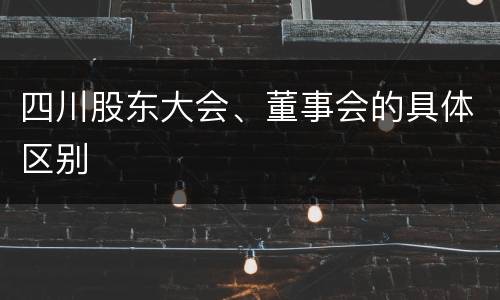四川股东大会、董事会的具体区别