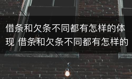 借条和欠条不同都有怎样的体现 借条和欠条不同都有怎样的体现呢