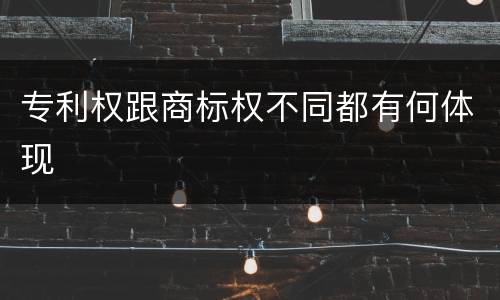 专利权跟商标权不同都有何体现