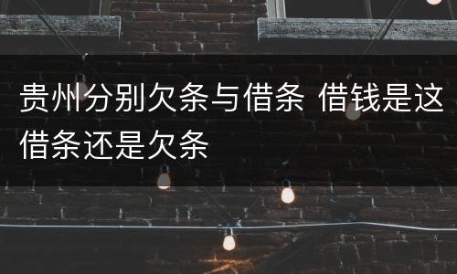 贵州分别欠条与借条 借钱是这借条还是欠条