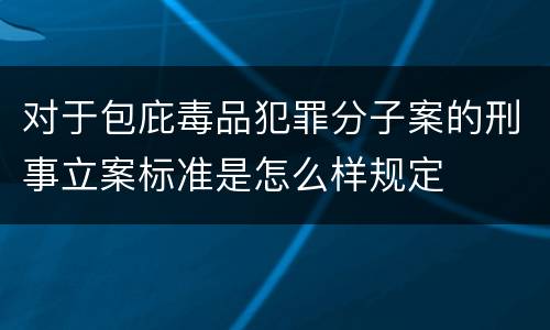 对于包庇毒品犯罪分子案的刑事立案标准是怎么样规定