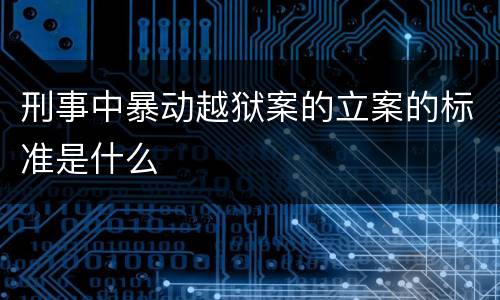 刑事中暴动越狱案的立案的标准是什么