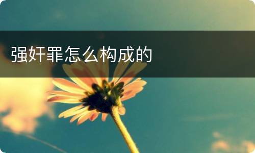 强奸罪怎么构成的